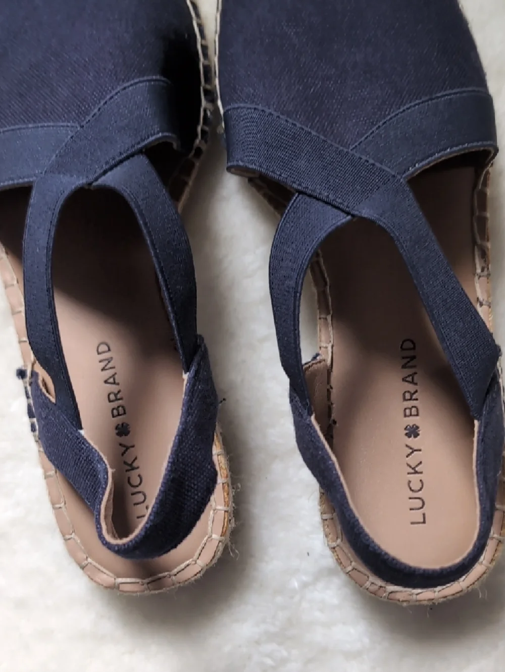 Lucky Brand Navy Crisscross Slingback Espadrilles Size 9 New